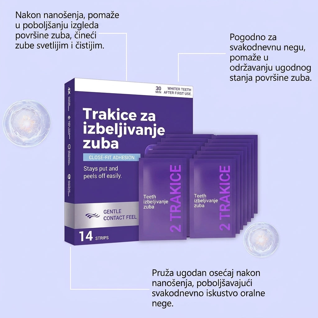 Ljubičaste Trake za Izbjeljivanje Zuba - 14 Komada