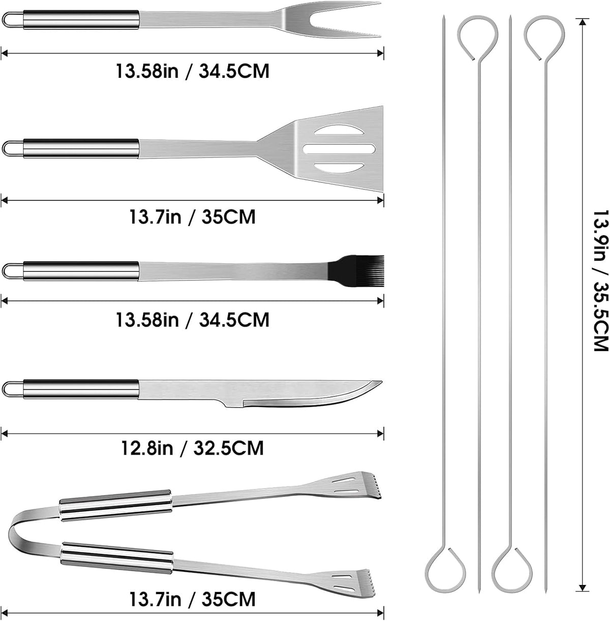 INOX Profesionalni Set za Roštilj - 10 u 1