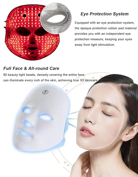 BeautyGlow LED Maska za Lice – 7 Boja za Mlađu i Čistiju Kožu