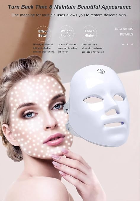 BeautyGlow LED Maska za Lice – 7 Boja za Mlađu i Čistiju Kožu