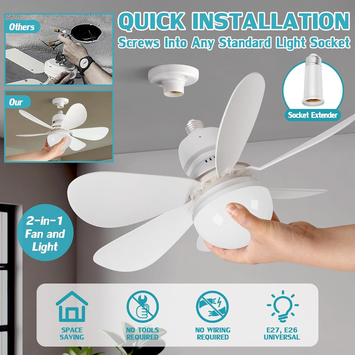 LED Luster sa Ventilatorom