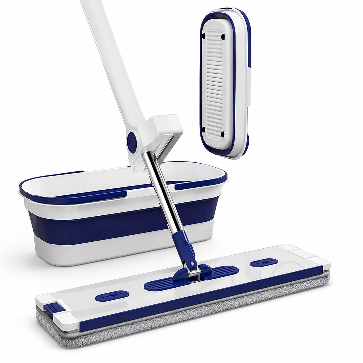 Flat Mop Set – Sklopiva Kanta i Cijeđenje Bez Ruku