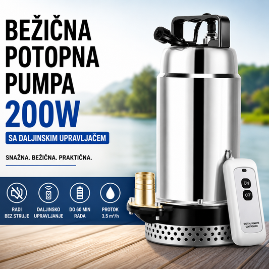 Bežična Potopna Pumpa 200W sa Daljinskim Upravljačem