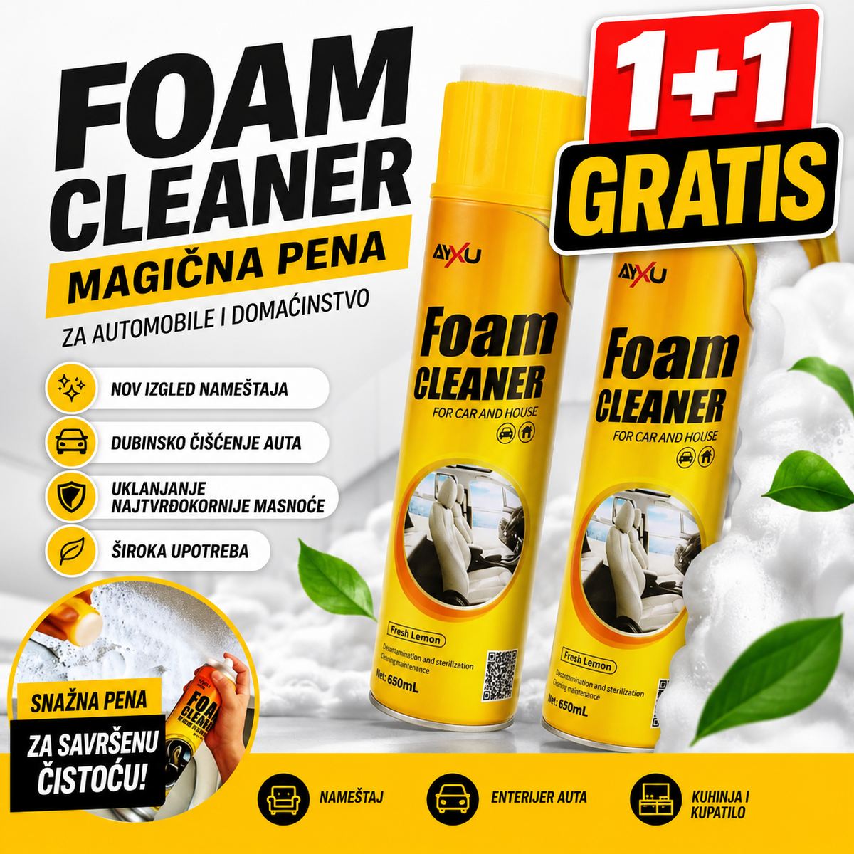 AKCIJA 1+1 Pjena za Uklanjanje Nečistoća