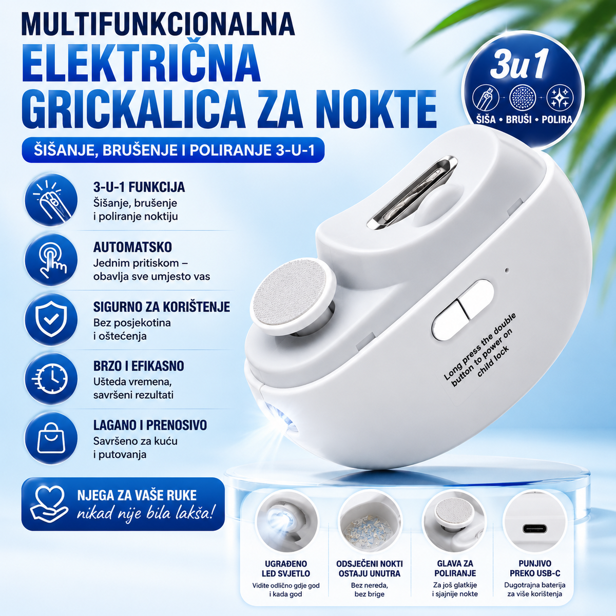 Pametna Grickalica za Nokte 3u1
