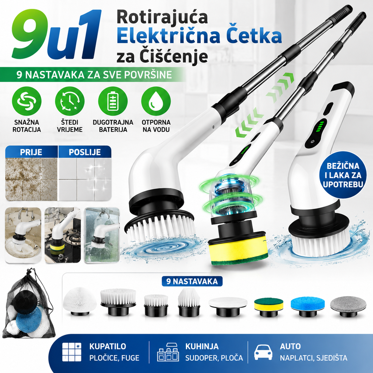 9u1 Rotirajuća Električna Četka za Čišćenje