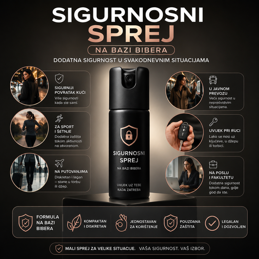 SIGURNOSNI Sprej za Ličnu ZAŠTITU - Na bazi Bibera