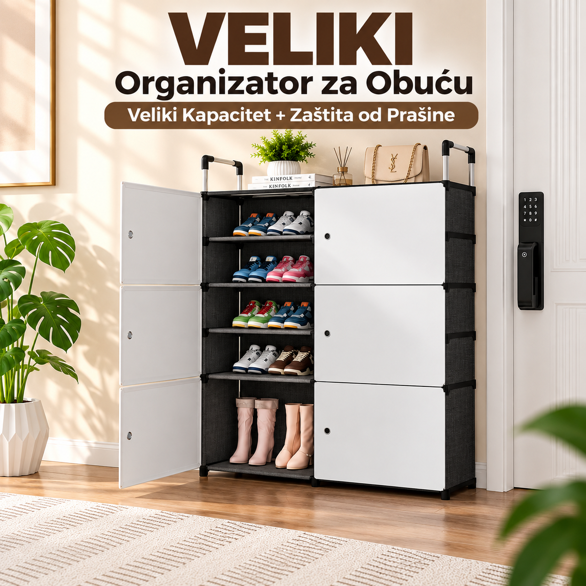 VELIKI Organizator za Obuću – Veliki Kapacitet + Zaštita od Prašine
