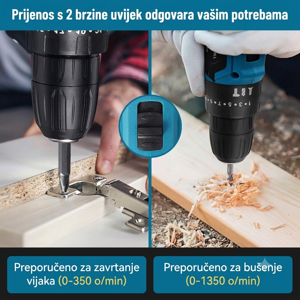 AKU Bušilica 24V – 2 Baterije + Kofer sa Dodacima