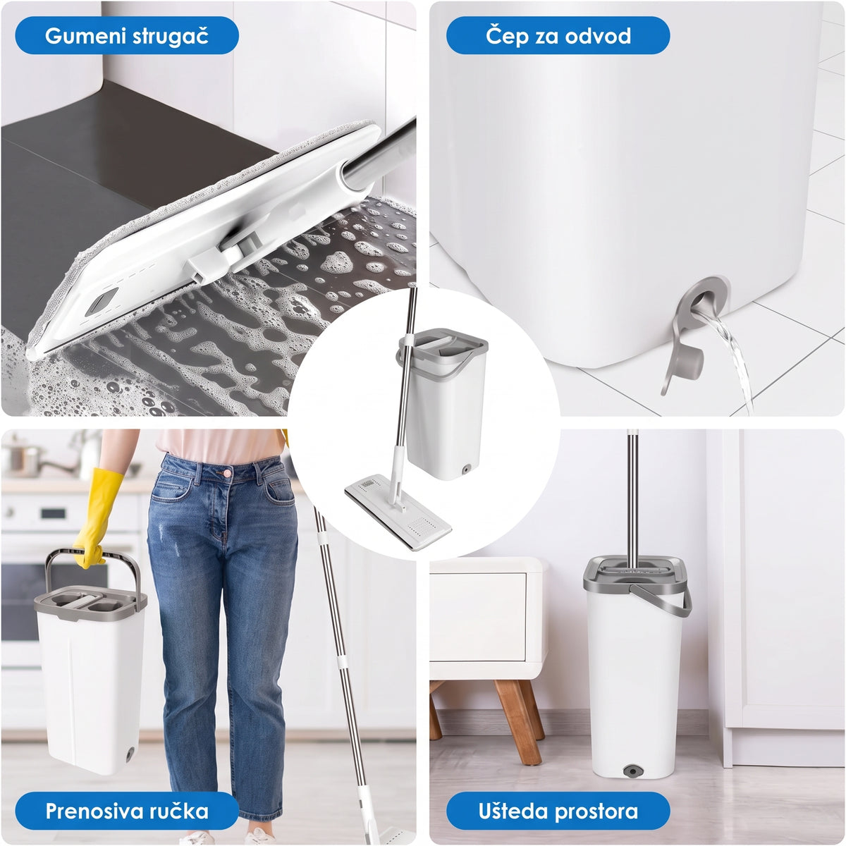 Duo Mop – 2u1 Dvostruka Kanta za Čistu i Prljavu Vodu