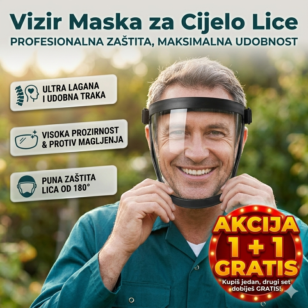 Vizir Maska za Cijelo Lice 1+1 GRATIS!