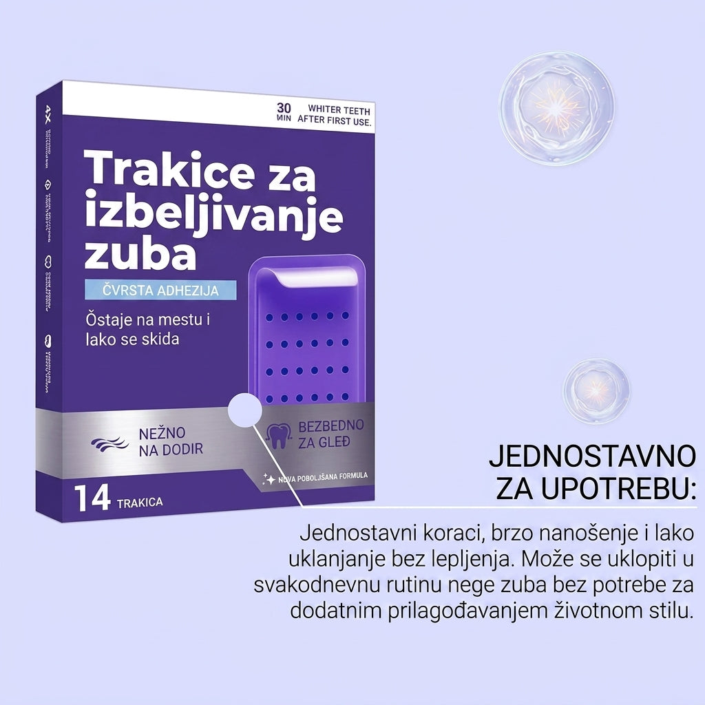 Ljubičaste Trake za Izbjeljivanje Zuba - 14 Komada