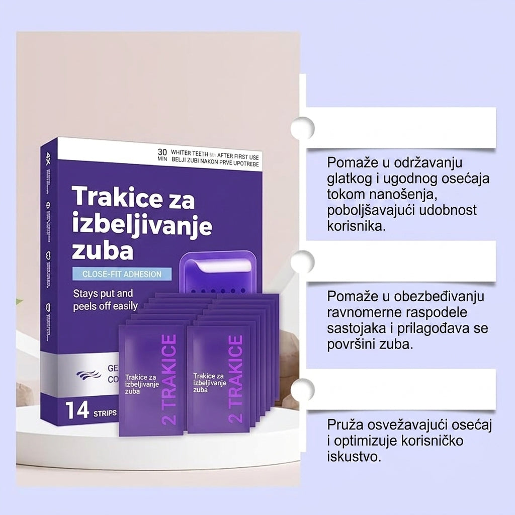 Ljubičaste Trake za Izbjeljivanje Zuba - 14 Komada
