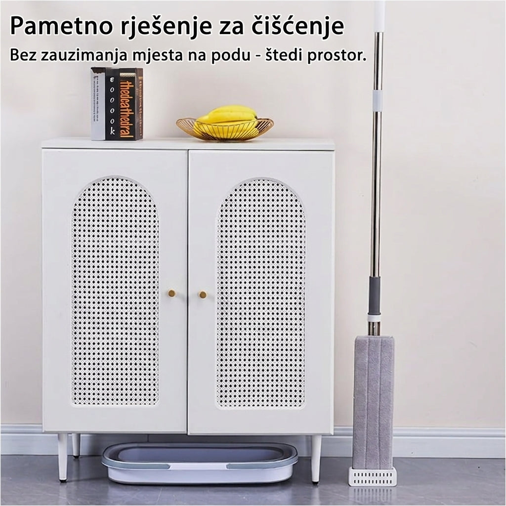 Flat Mop Set – Sklopiva Kanta i Cijeđenje Bez Ruku