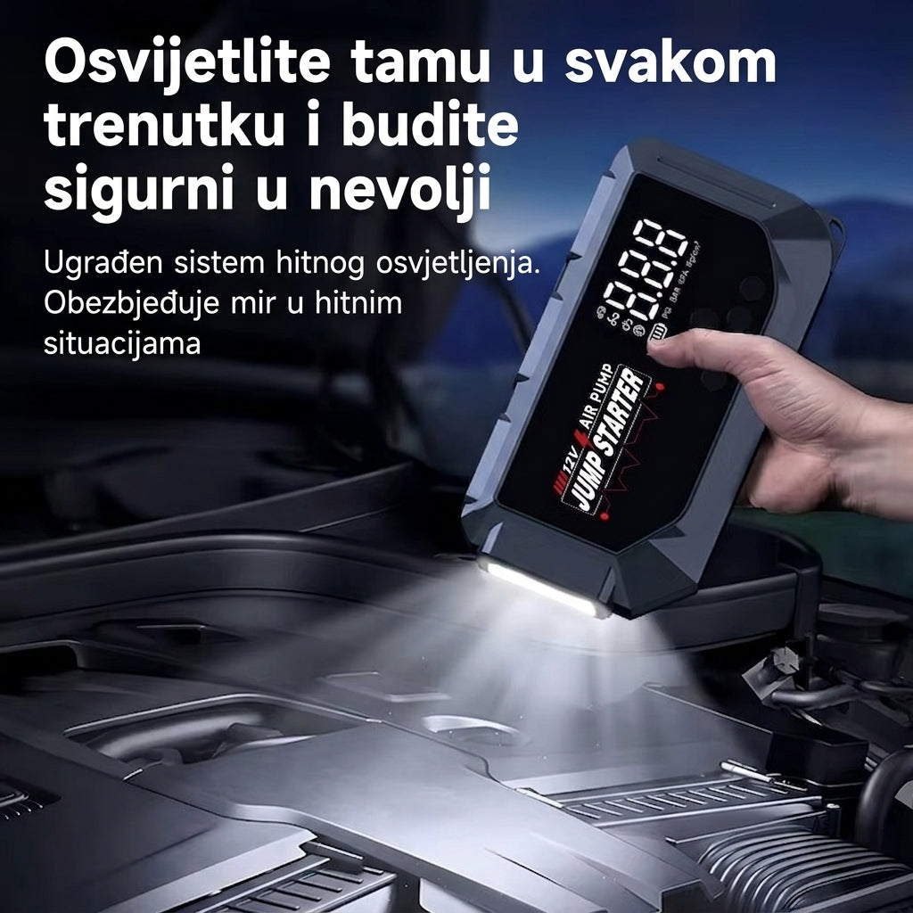 2500A Auto Starter 4u1 - Kompresor + PowerBank + LED Lampa