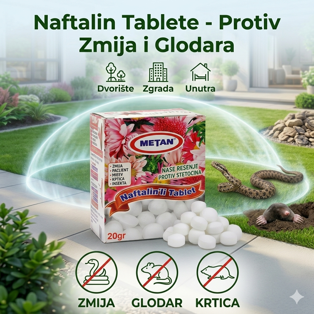 Naftalin Tablete - Protiv Zmija i Glodara (20 Tableta)