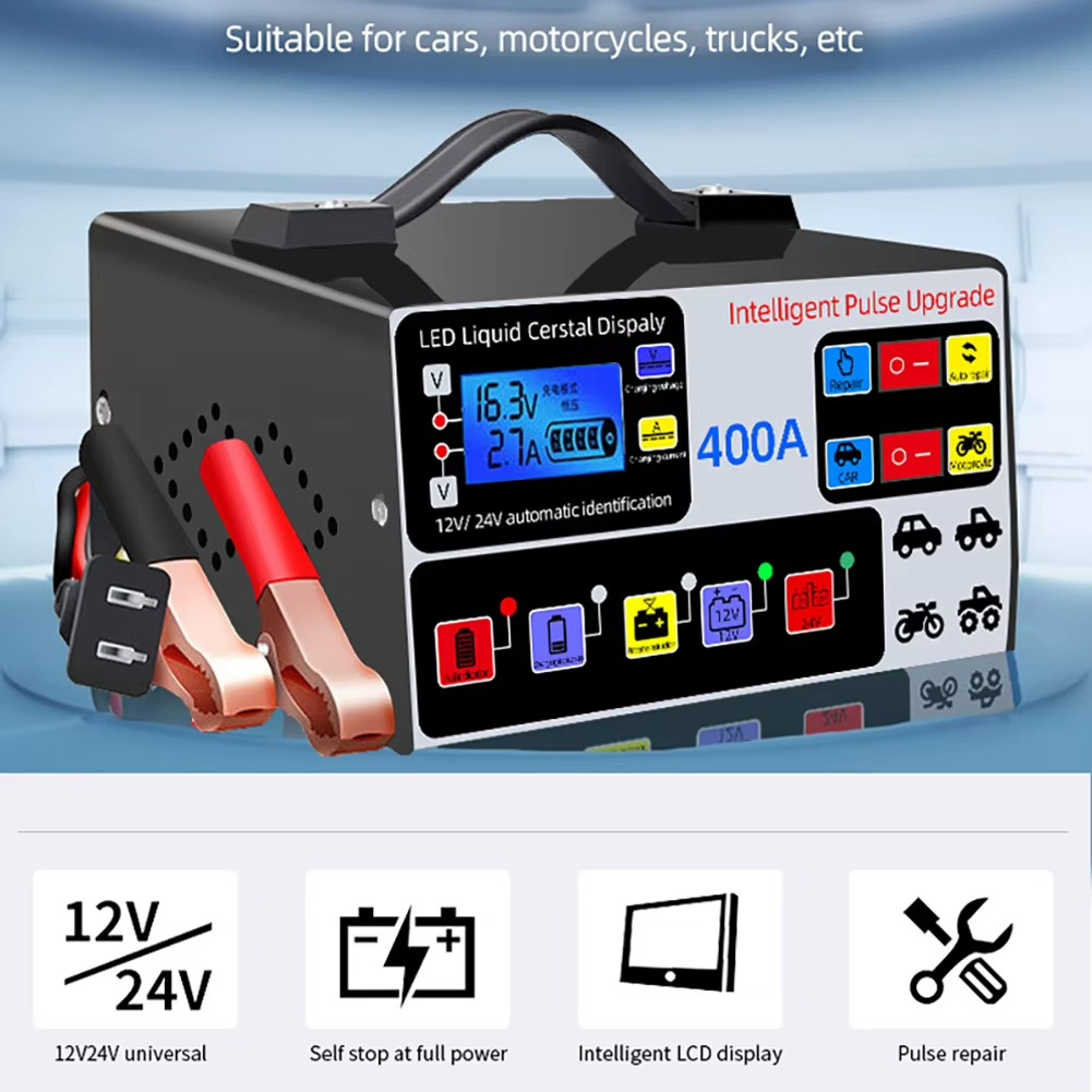 TURBO Punjač Akumulatora 400A – sa Funkcijom Reparacije (12V/24V)
