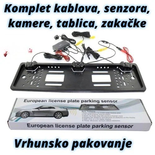 Ram za tablice sa HD kamerom i parking senzorom
