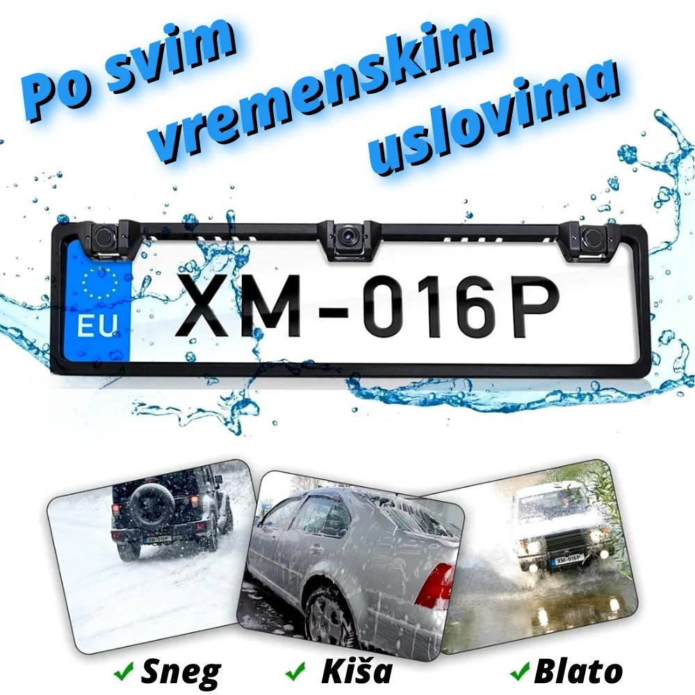 Ram za tablice sa HD kamerom i parking senzorom