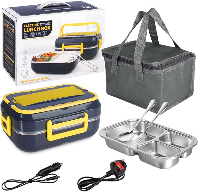Električna Kutija za Hranu 1.5L – 3 Pregrade + Inox Posuda