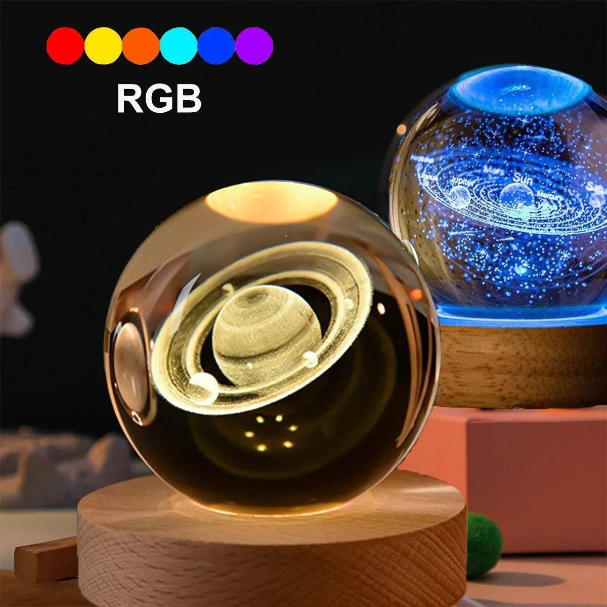Kristalna Galaksija – Magična LED Noćna Lampa