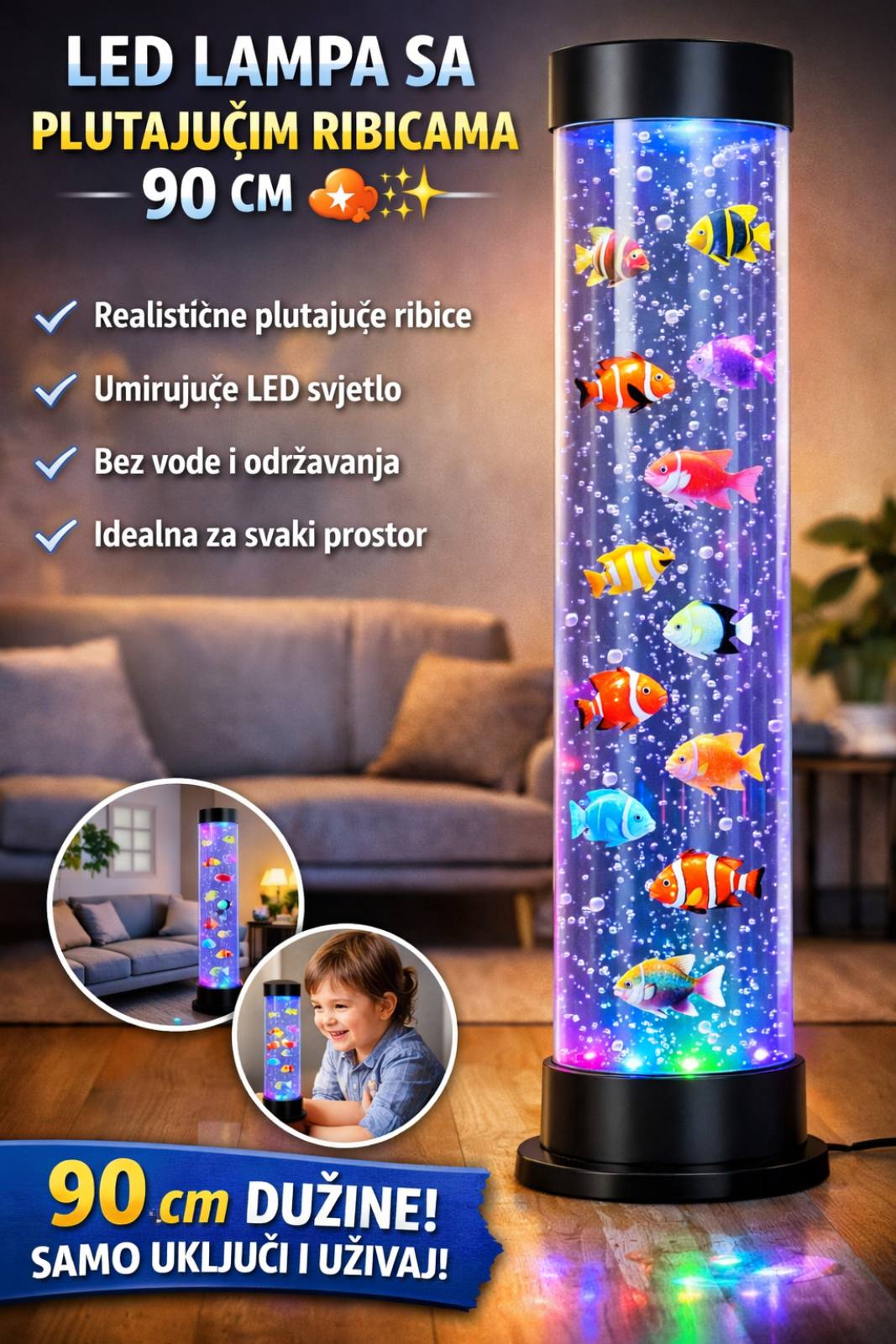 MAGIČNI AKVARIJUM: Smirujuća LED Lampa