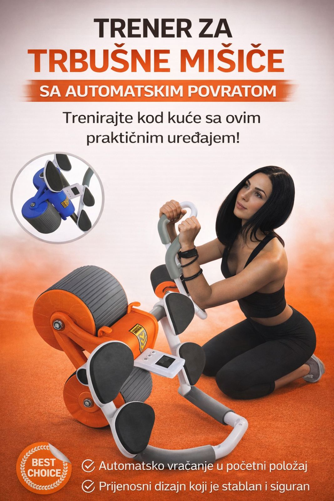 Trener za Trbušne Mišiće sa Automatskim Povratom
